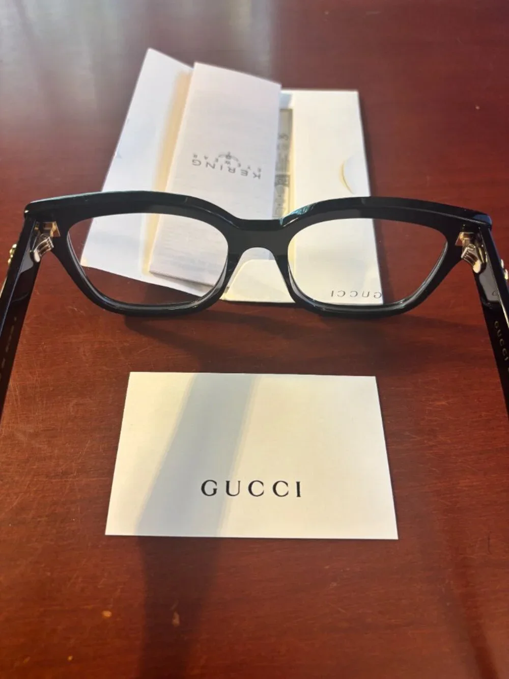 Gucci GG1476OK 001 Black Eyeglasses Frames 55mm Square Optical Display New